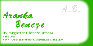 aranka bencze business card